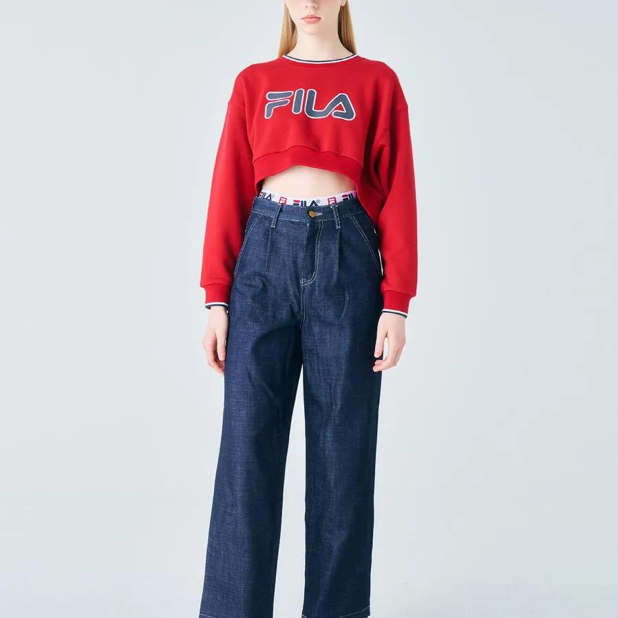 FILA Sweatshirts Women's Red Crew Neck Moderate Regular (Unisex) Sweatshirts FS2POF1H52F HRD