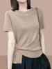 Летний женский повседневный облегающий топ с нерегулярным коротким рукавом 2025