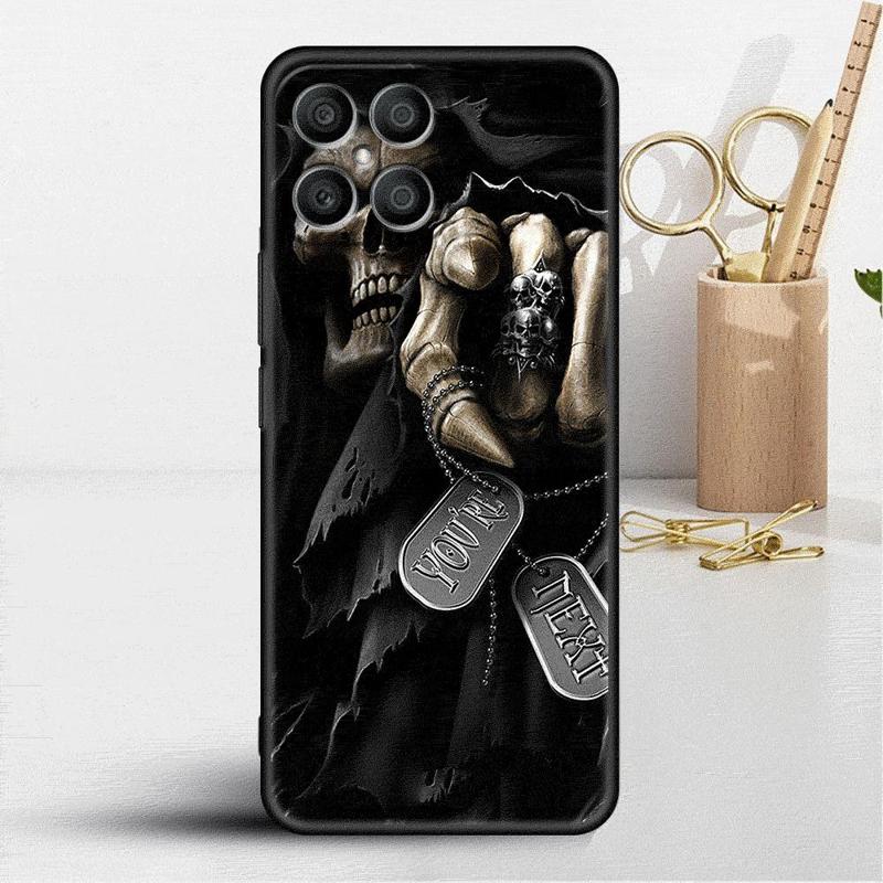 Ретро Чехол с Черепом и Бабочкой для Honor X8 X8a 90 X9a 8X 70 50 20 Magic5 Pro 9X P60 P50 Черный Мягкий Чехол для Телефона