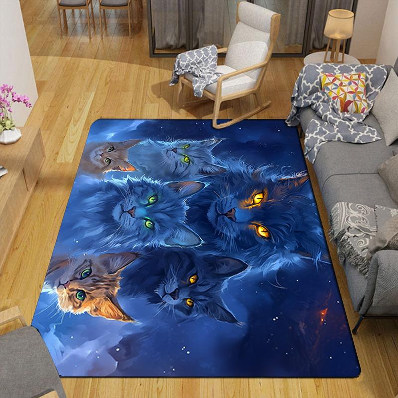 Cat in the Night Rug Floor Mat for Living Room or Bedroom Soft and Comfortable Carpet a Gift for Birthday and Holiday.MFF0918268