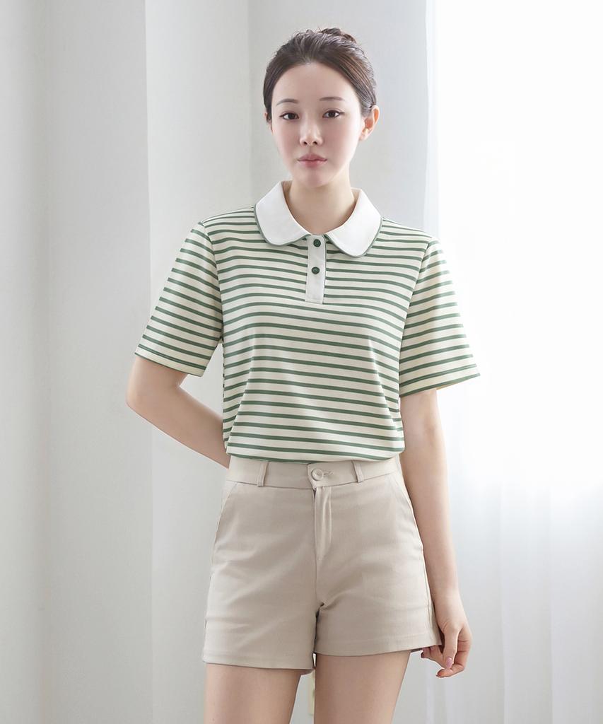 Keulleiseu Футболка с воротником Pretty Line_Коричневый