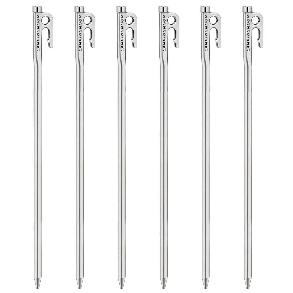 Сверхмощные стальные колышки для палатки с крючком и отверстием для навеса для походной палатки на открытом воздухе