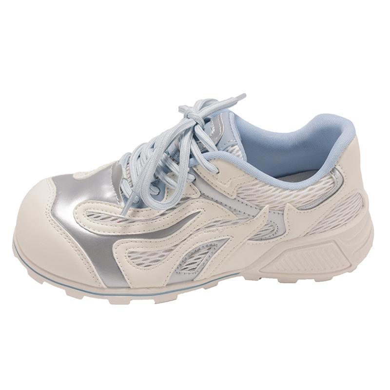 Женские весенние новые удобные универсальные повседневные сетчатые туфли на плоской подошве в стиле колледжа, кеды