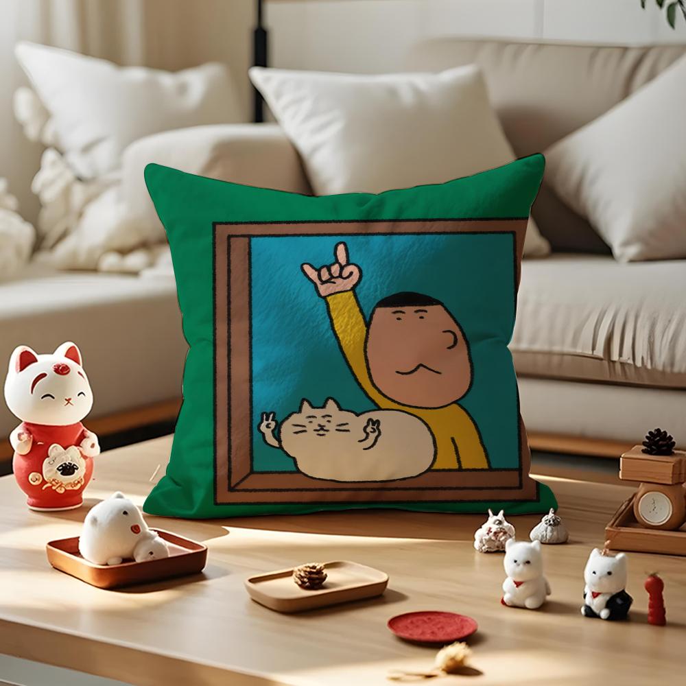Gomatsu Cushion Cover Anti-dustmite Pillowcase Invisible Zipper Silky Short Plush Sofa Cushion Cover