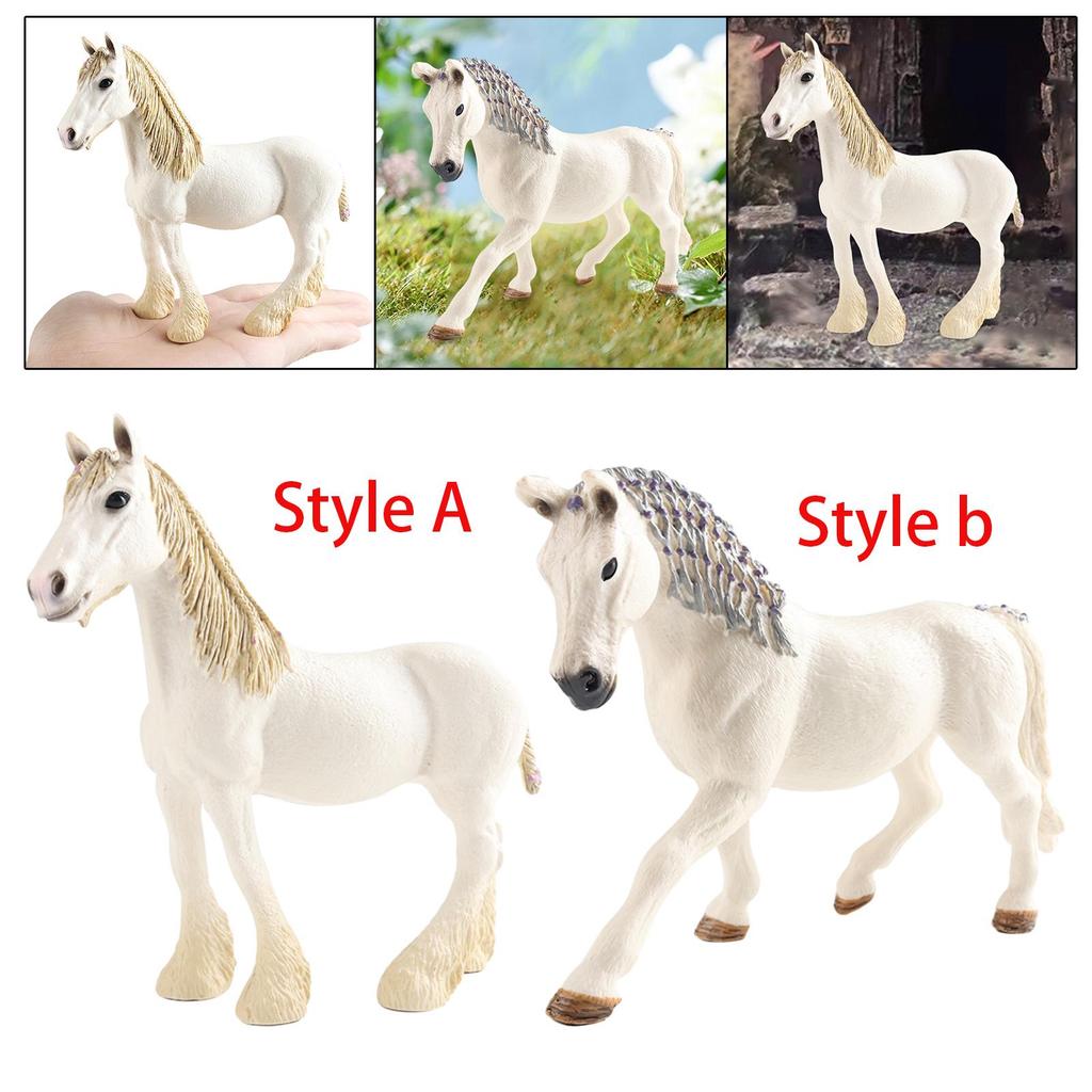 Horse Figures Animal Model Small Simulation Wildlife Statue Educational Toy for Boy Girl Ages 3+ Party Favors Gifts Ornament