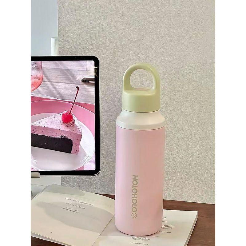 Holoholo Click Cup Girls' Sports Water Cup, High-Looking, Portable, Stainless Steel, Large-Capacity Thermos Cup