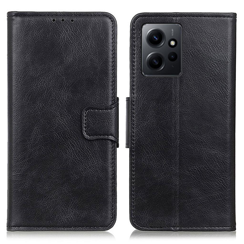For Xiaomi Redmi Note 12 4G Crazy Horse Texture Phone Leather Case Anti-drop Stand Wallet Cover