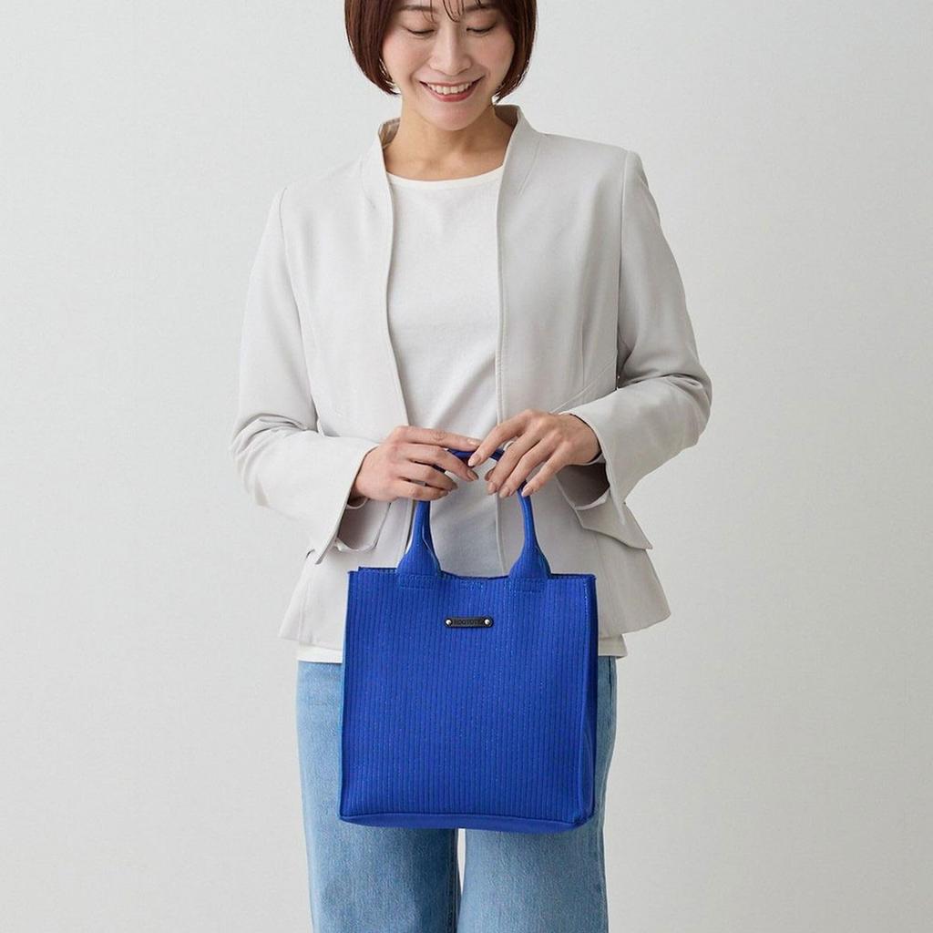 Rootote Маленькая сумка-тоут из блестящего трикотажа, LT Square Glimpse Knit-A 1062 (01 черный)