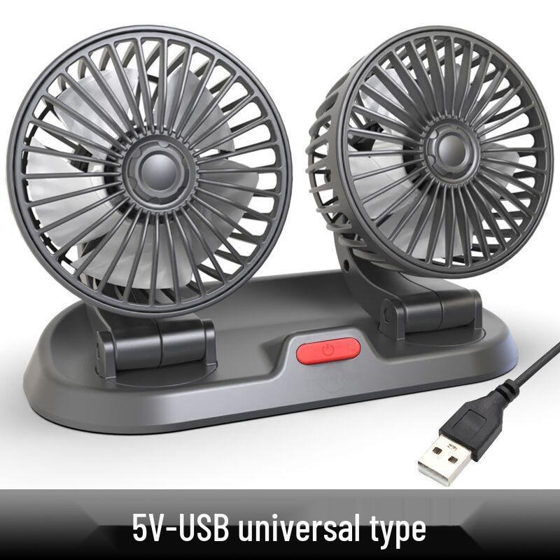 Трансграничный 24В Двухголовый Вентилятор для Грузовика с USB и Функцией Качания
