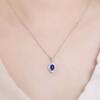 Sterling  Blue CZ Pendant Necklace Noble Trendy Brilliant Accessories for Women Gorgeous Wedding Engagement Jewelry