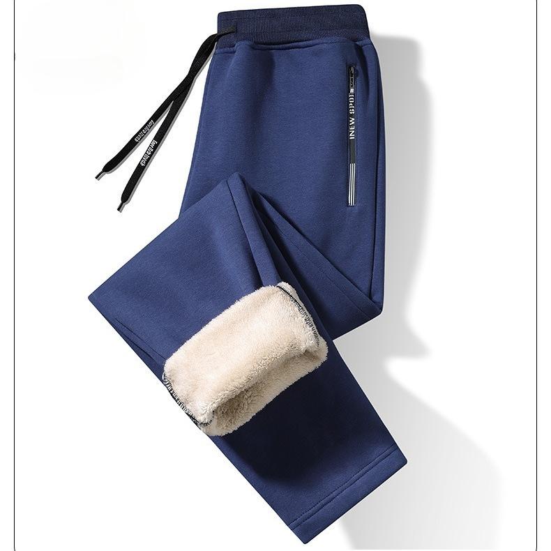 Мужские зимние брюки больших размеров, утепленные флисовой подкладкой, теплые уличные спортивные штаны, мужские брюки, зимняя мода, мужской низ