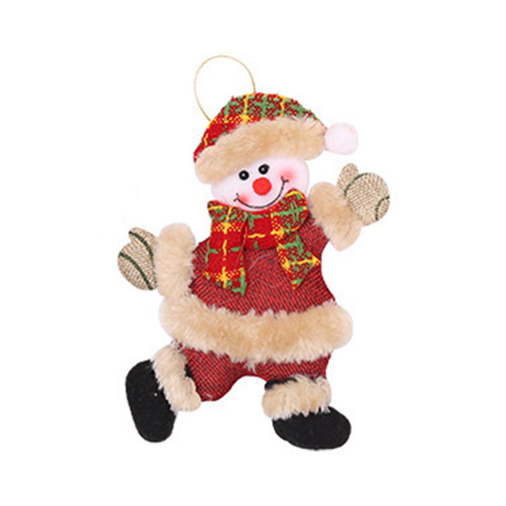 Christmas Plush Bear Doll DIY Ornaments Snowman Old Man Elk Santa Hat Star Xmas Tree Hanging Toys Christmas Tree Decoration