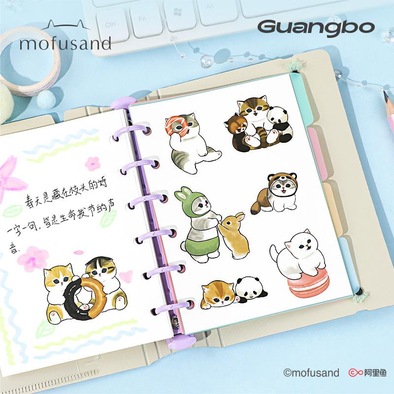 4/40Sheets Mofusand Shark Cat Stickers Toys Cute Cartoon Creative Decals Diy Journal Phone Case Laptop Notebook Decor