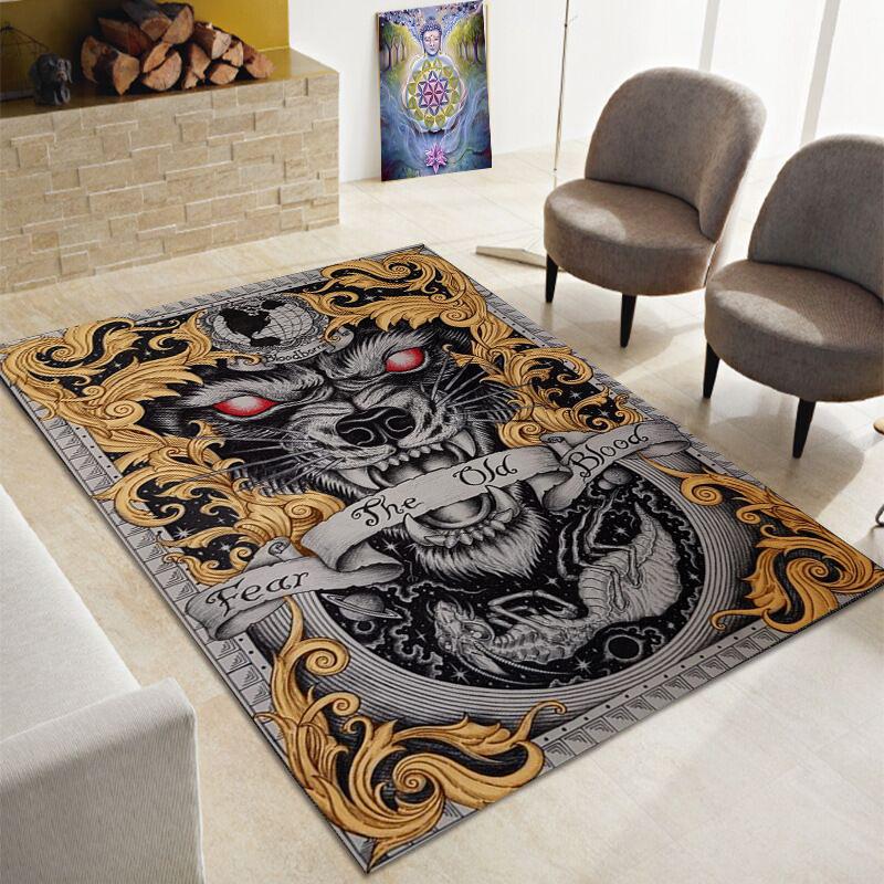 Ужасающий череп смерти, большой ковер сатаны, семейная гостиная, спальня, диван, игровая комната, украшение дверного коврикаНескользящий напольный коврик