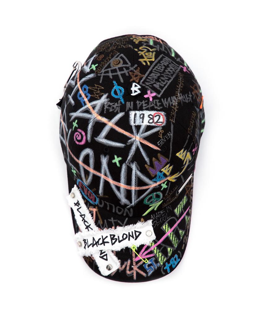 Кепка BLACKBLOND Bibbidi Plate с логотипом, версия Graffiti (черный)