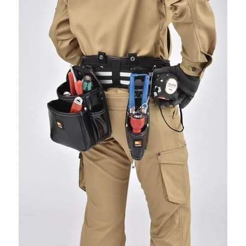 TAJIMA Safe System Detachable Tool Holder, 3-Hole, High-Density Nylon, SFKSN-P3, Attaches To Belt, Prevents Tools from Falling, Reduces Back Strain