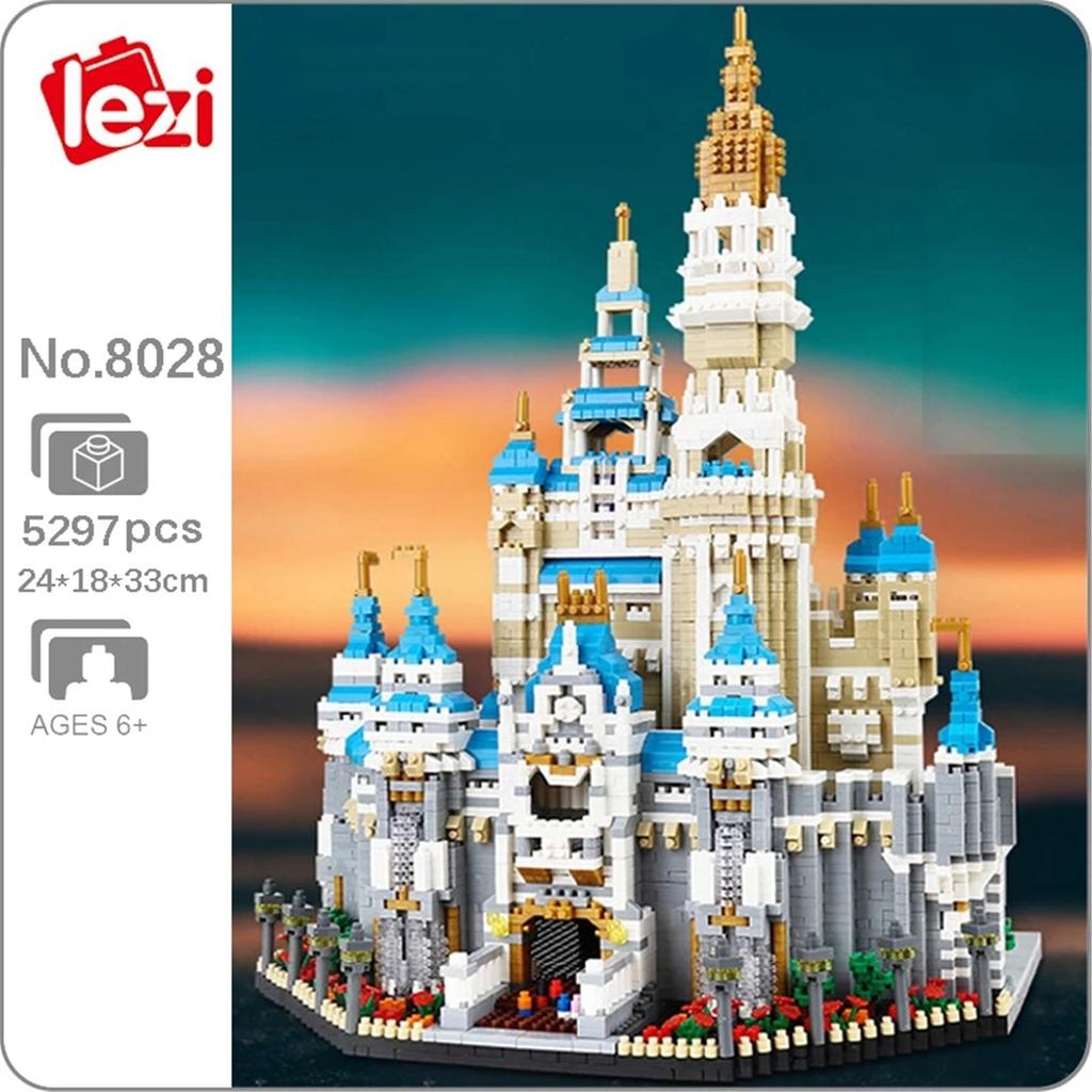 Fun Creative LZ8028 Miniature Diamond Small Particle Castle Model Series Puzzle Assembled Building Block Toys
