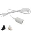 E27 Lamp Holder Pendant Light 1.8m Power Cord EU/US Plug Adapter with Switch Wire, Used for Fixing Sockets, White, Black
