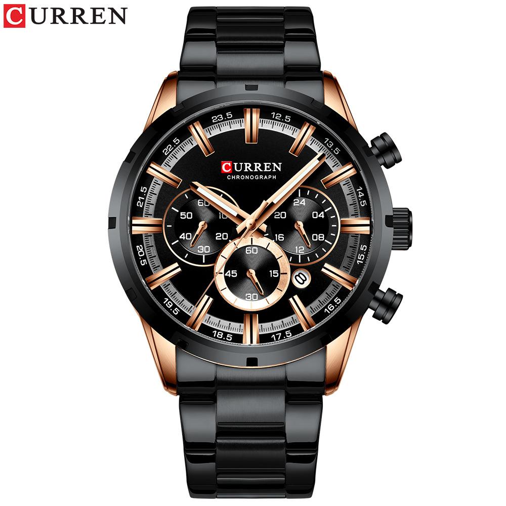 CURREN Watch Luxury Sports Quartz Mens Watches Full Steel Waterproof Chronograph Wristwatch
