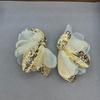 European and American Fabric Chiffon Flower Earrings Light Luxury High-end Earrings Exaggerated Temperament Versatile Earrings Women