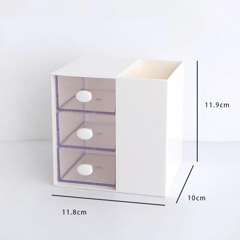 Милый держатель для ручек, органайзер для хранения, коробки с выдвижным ящиком, косметическая полка, кавайные настольные аксессуары для девочек, офисные, школьные, настольные канцелярские принадлежности