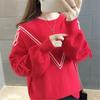 Sweater for Women Autumn Winter Thickened Pullover Round Neck Knitted Round Neck Stretchy Long Sleeve Bottoming Shirt Oversize Jumper Tops