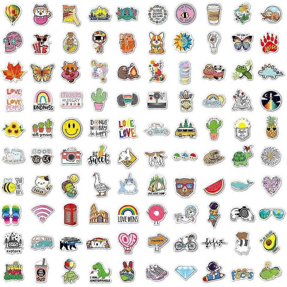 100 Aesthetic Stickers, Laptop Stickers for Skateboards, Guitars