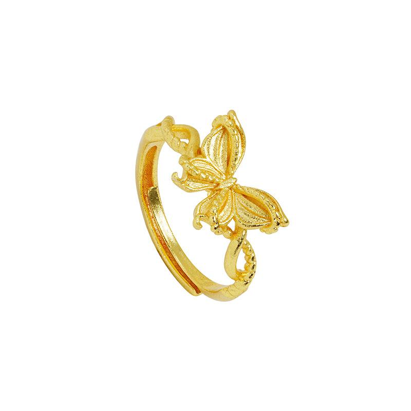 Ring Retro Filigree Butterfly Ring for Women Palace Style