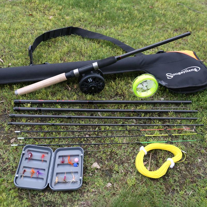 Нахлыстовая удочка и катушка, леска, рыболовная наживка, сумка для удочки нахлыстом, набор фидеров для рыбалки 