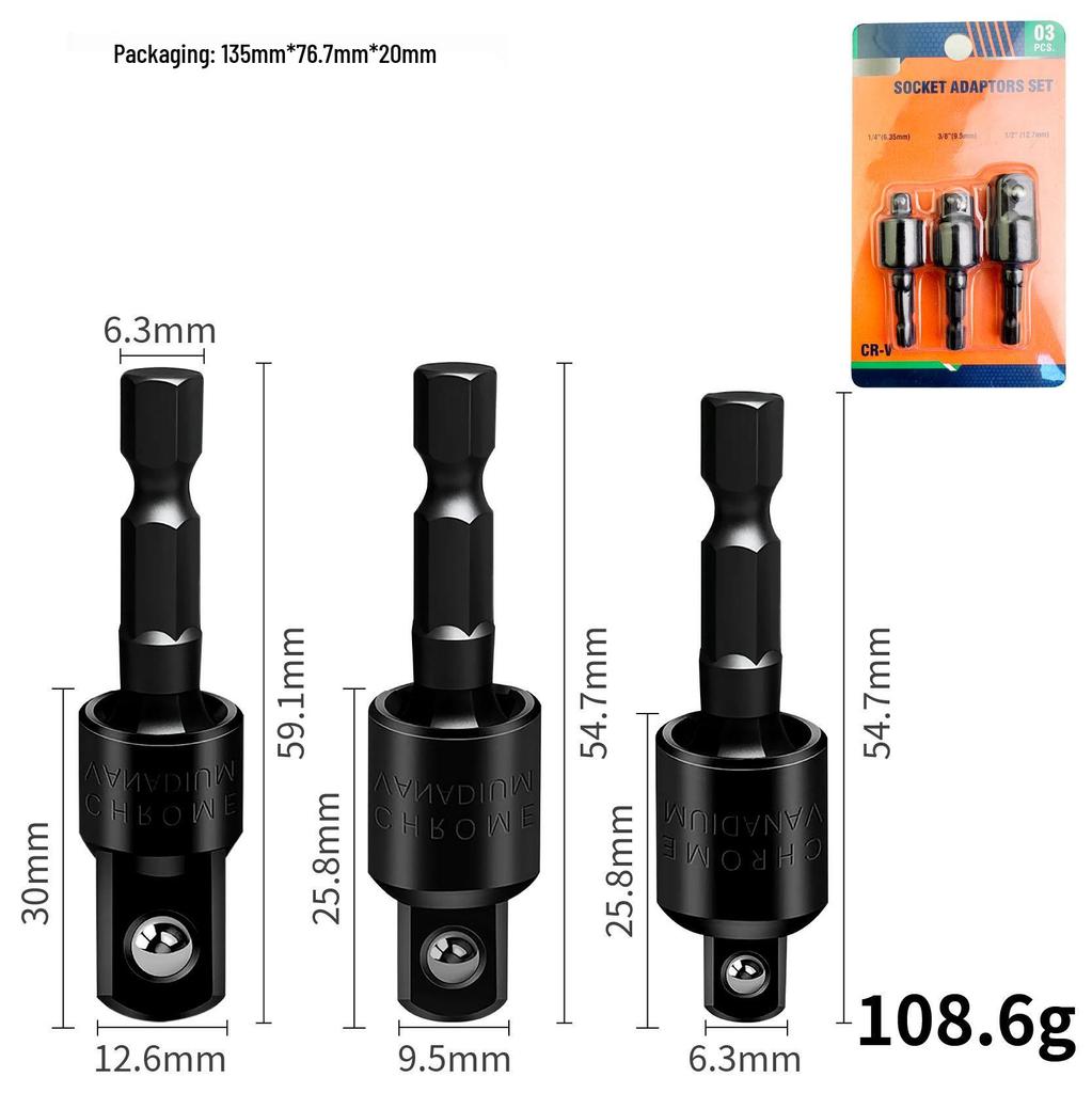 Compact Dual-Function Self-Locking Screwdriver Bit Extension Rod