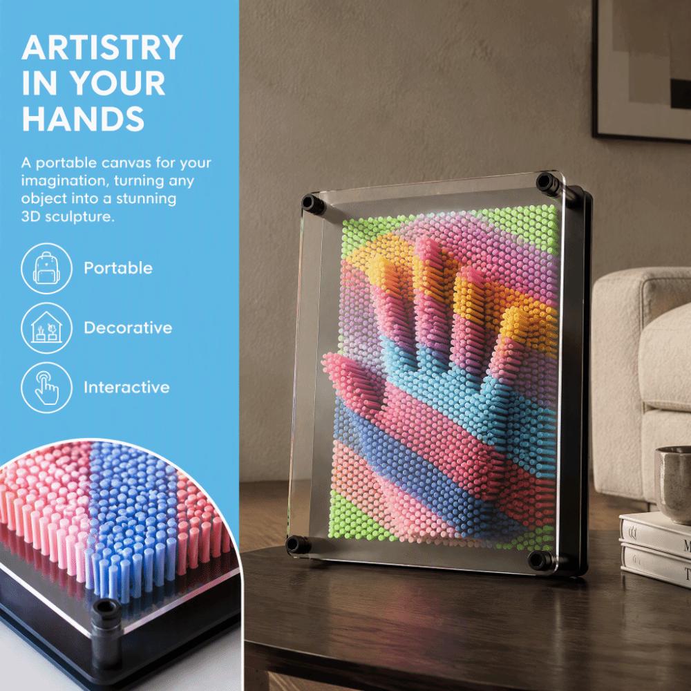 3D Effect Pin Art Toy Novel Design 3D Pin Sculpture Interactive Pin Art Board Stress Relief