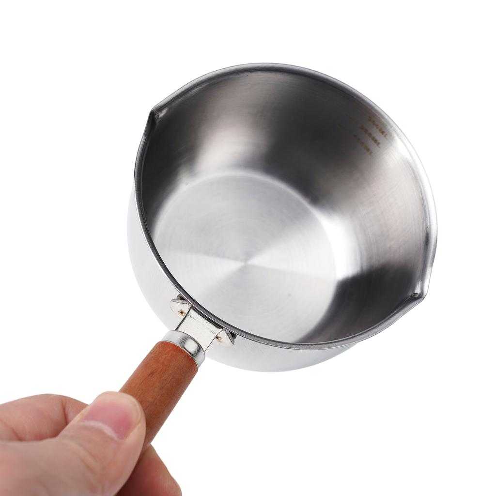 Молочник Нержавеющая сталь Кастрюля для горячего масла 150мл-500мл Кастрюлька для острого соуса Маленькая кастрюля для готовки Кастрюля для растапливания масла Универсальная кастрюля для масла с плоским дном