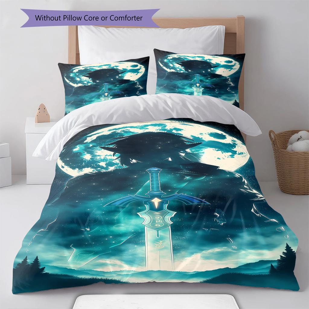 Fantasy Games Pattern Bedding Quilt Set Quilt Cover Pillowcase Home Decoration Birthday Gift (1 * duvet cover + 2 * pillowcase, without core)
