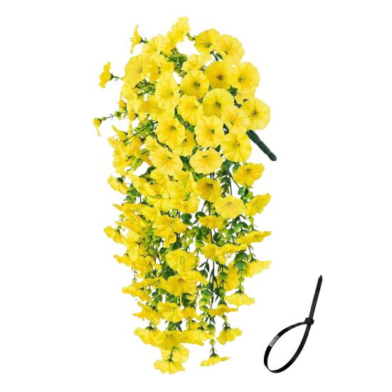 1/2Pcs Hanging Artificial Morning Glory UV Resistant Fake Flower Wedding Party Indoor Outdoor Garden Wall Hanging Faux Flower Decoration