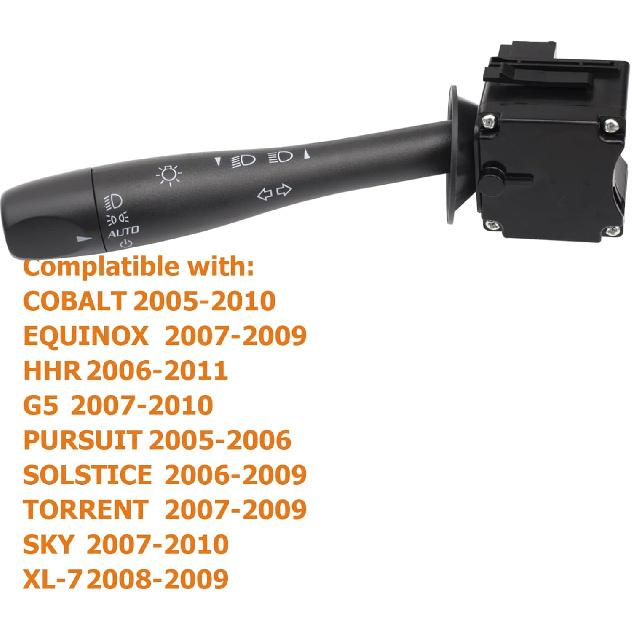 Turn Signal Headlight Dimmer Switch Compatible with 2005-2010 Cobalt, 2006-2010 HHR, 2007-2009 Pontiac G5, ReplacesOE # 20940099, 15915857, D6254E