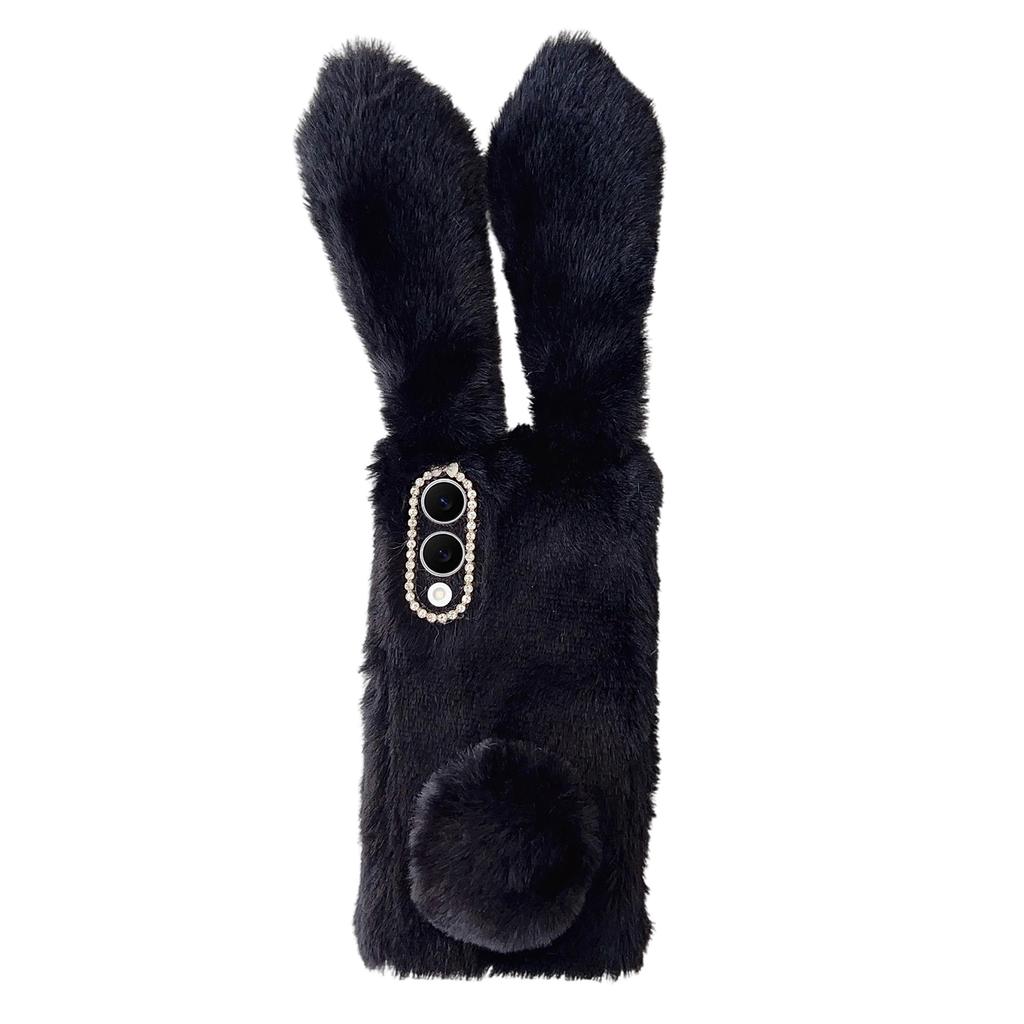 For Samsung Galaxy S25 Edge Case Plush Cute Bunny Winter Fluffy TPU Phone Cover