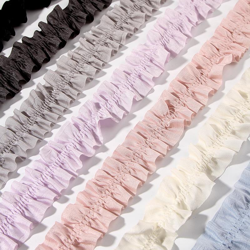 Bilateral Curly Edge Ruffled Lace Ribbon for DIY Hair Accessories, Clothing, Curtains, and Packaging