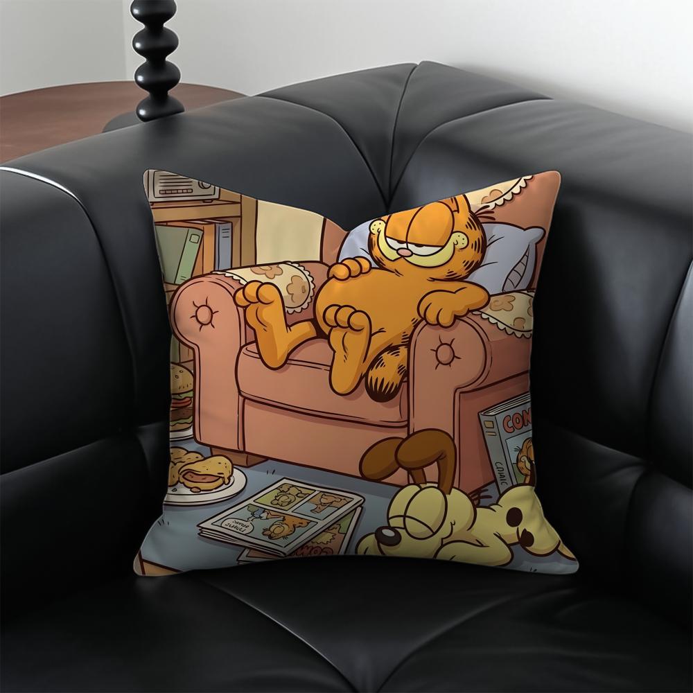 cartoon lazy GGarfieldS Cushion Cover Pillow Case Antidustmite Invisible zipper silky plush cushion