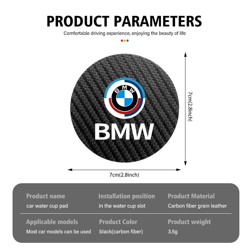 For BMW 2 pcs Car Water Coaster Cup Bottle Holder Anti-slip Pad Mat F40 F30 F34 F48 F39 G42 G05 G06 G07 G20 G30 G32 G22 G23