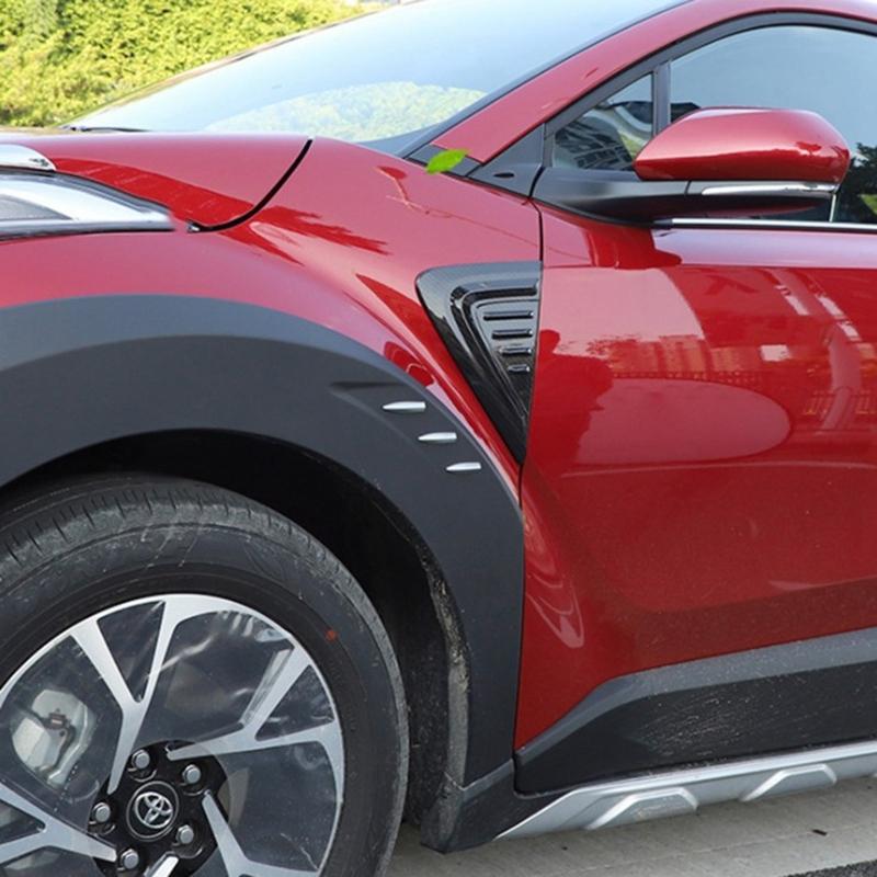 For TOYOTA C-HR CHR 2016- Car Carbon Fiber Style Side Front Air Vent Fender Trim Decorative Cover Fit Accessories