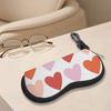 Cute Heart Print Soft Fabric Eyewear Pouch,Portable Sunglasses Case,Lightweight Protective Glasses Bag,Travel Spectacle Holder for Women Girls