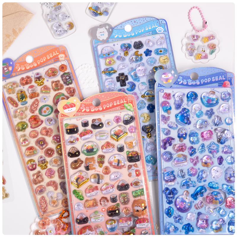 Japanese Style Mini Sweet Drop 3D Relief Stickers Scrapbooking DIY Journaling Stationery Diary Decor Cute Stickers School Supply