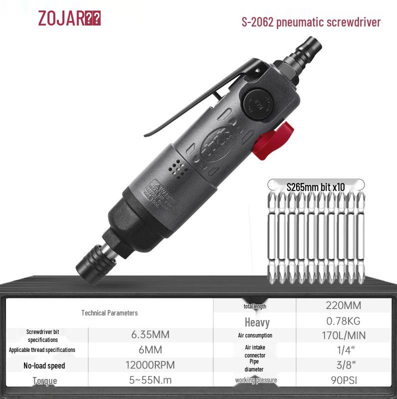 Industrial-Grade 8H6H Air Screwdriver: Pneumatic Screw Gun for Professional Use