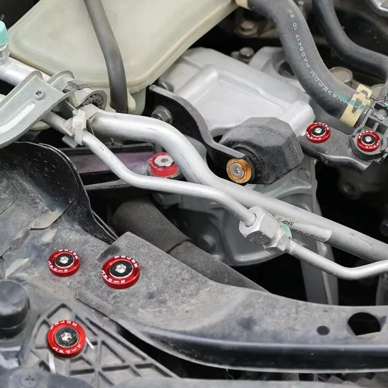 M6 Anodized Aluminum Fender Screw Washers Bolts for Automobile Fender Headlight Bumper Car Modified Fasteners JDM Fender Washers