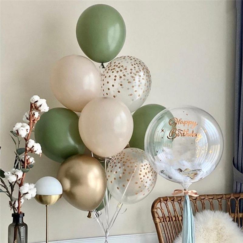 119Pcs Bean Green Gold Balloon Set for Birthday Party Decorations Wild Jungle Safari Forest Theme Garland Decor