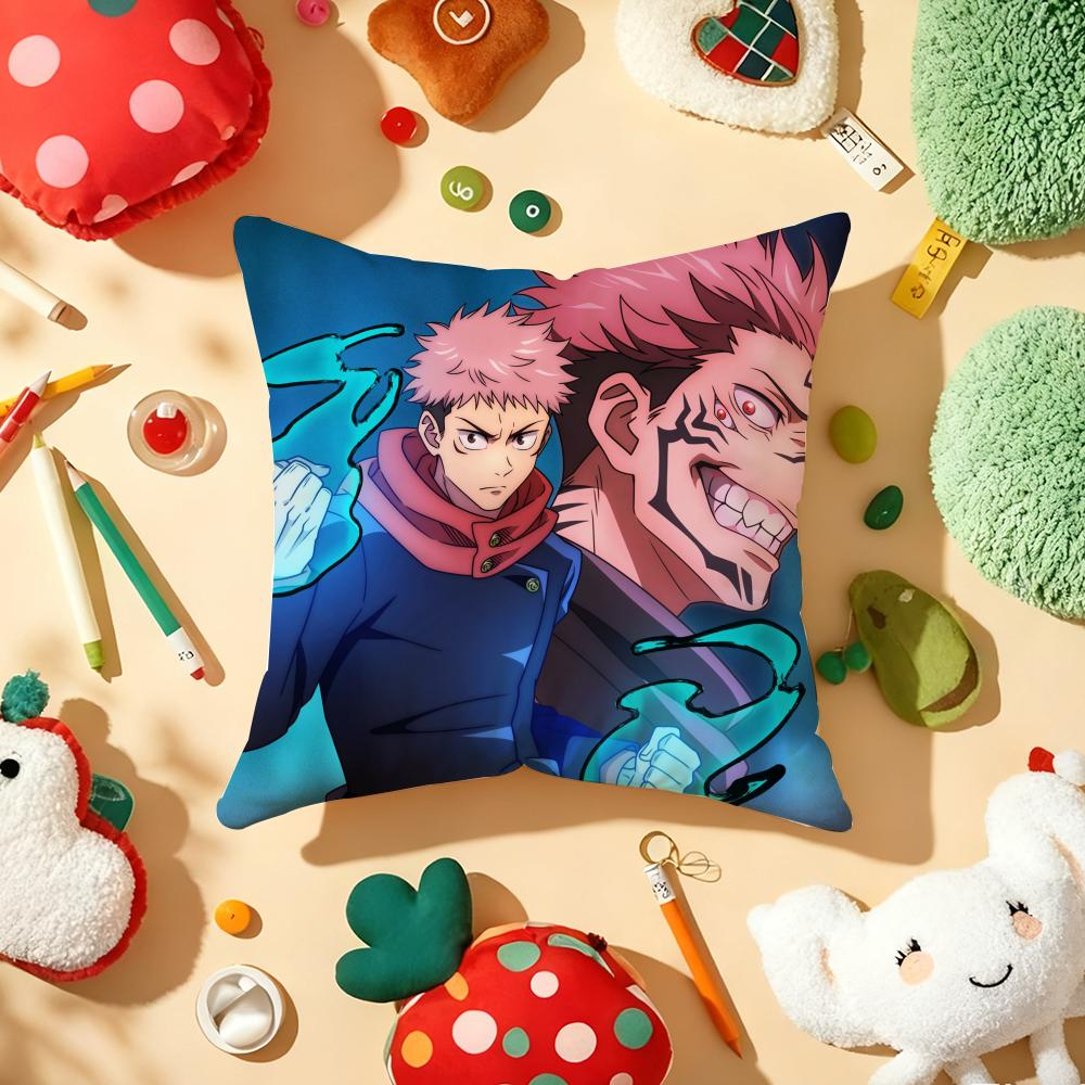 JJujutsu Kaisen Ryomen SukunaS Cushion Cover Plush Fabric Soft DoubleSided Printed Sofa Warm Winter Home Gift Pillow Cover