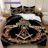 Modern Freemasonry bedding, duvet cover, pillowcase, home decoration, birthday gift (1 * duvet cover+2 * pillowcase, coreless)