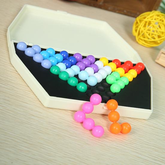 1 Set Kids' Educational Smart Bead Pyramid Game Toy Brain Teaser Balls with Colorful Engaging Puzzle