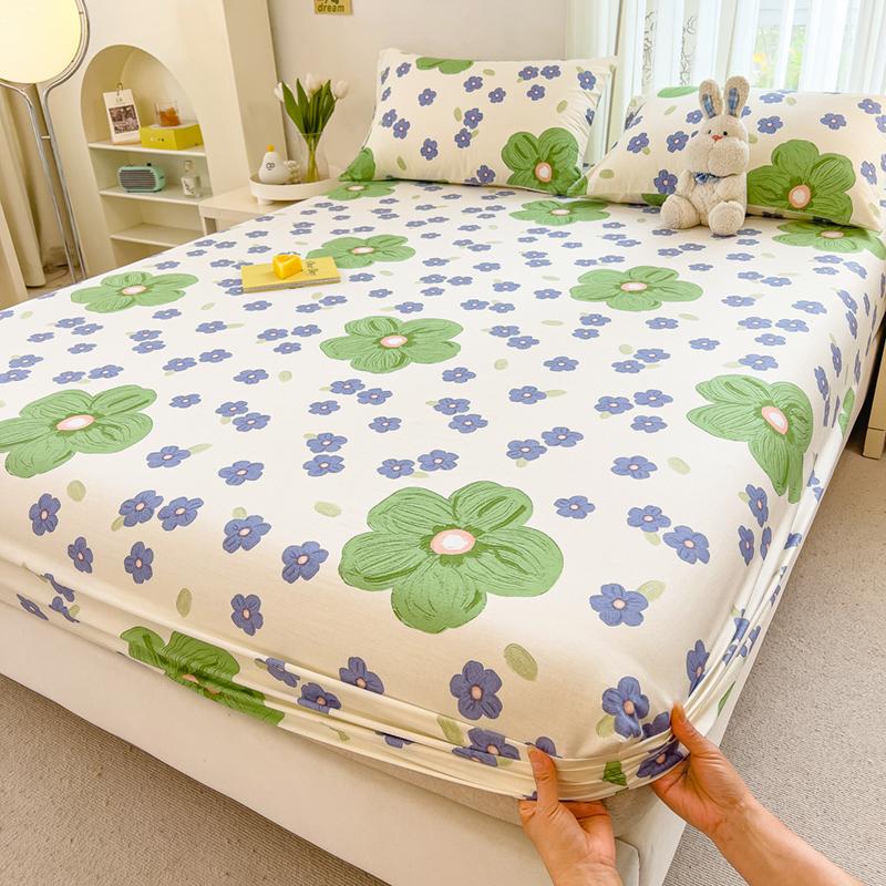 Pure Cotton Bedsheets Skin-friendly Fitted Sheet Cartoon Style Bed Linen Queen Size Bed Cover sabanas (Pillowcase Need Order)