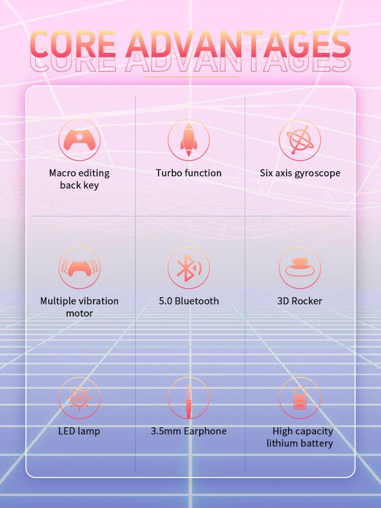 Силиконовый захват RGB шестиосевой соматосенсорный сенсорный контроллер для PS4 и мобильных устройств